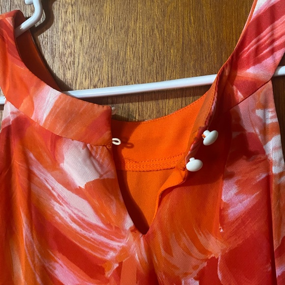 Studio One Orange Asymmetrical Sundress Halter - Picture 3 of 4